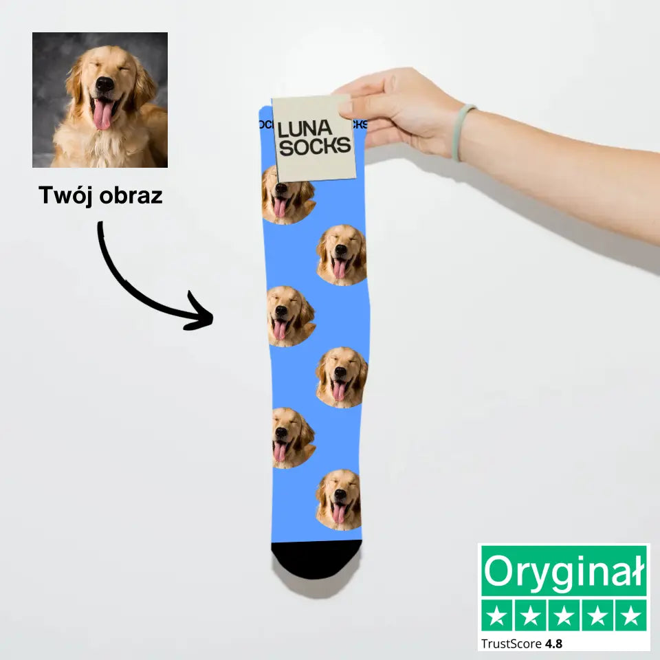 Personalizowane skarpetki z bawełny z twoim psem